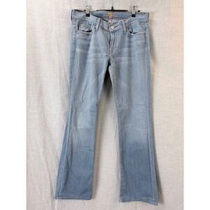 7 For All Mankind Light Wash Bootcut Jeans Made in USA 32 Womens Denim